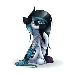 Size: 5000x5000 | Tagged: safe, artist:snowbunny0820, oc, oc only, oc:clarity, species:pegasus, species:pony, absurd resolution, black sclera, colored wings, female, mare, multicolored wings, simple background, sitting, solo, transparent background