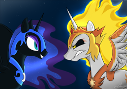 Size: 2964x2064 | Tagged: safe, artist:oinktweetstudios, character:daybreaker, character:nightmare moon, character:princess celestia, character:princess luna, species:alicorn, species:pony, episode:a royal problem, g4, my little pony: friendship is magic