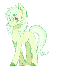 Size: 677x828 | Tagged: safe, artist:kittii-kat, oc, oc only, oc:green tea, parent:big macintosh, parent:fleetfoot, parents:fleetmac, species:earth pony, species:pony, female, mare, offspring, simple background, solo, white background
