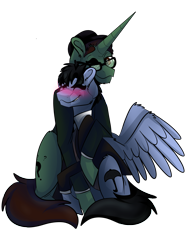 Size: 2048x2732 | Tagged: safe, artist:percy-mcmurphy, species:pegasus, species:pony, species:unicorn, batman, blushing, bowler hat, clothing, dc comics, edward nygma, eyes closed, gay, glasses, gotham, hat, male, necktie, one eye closed, oswald cobblepot, ponified, shipping, simple background, stallion, suit, the penguin, the riddler, transparent background