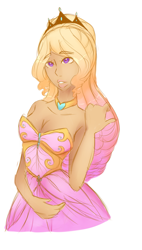 Size: 1147x2025 | Tagged: safe, artist:kittii-kat, character:princess cadance, species:human, clothing, dress, female, humanized, shoulderless, simple background, solo, white background
