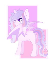 Size: 2556x2893 | Tagged: safe, artist:kittii-kat, oc, oc only, oc:dreamcatcher, species:alicorn, species:bat pony, species:pony, alicorn oc, bat pony alicorn, blank flank, female, high res, mare, solo