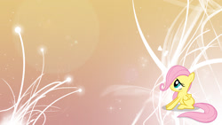 Size: 1920x1080 | Tagged: safe, artist:petraea, artist:unfiltered-n, edit, character:fluttershy, species:pony, abstract background, female, filly, filly fluttershy, solo, wallpaper, wallpaper edit, younger