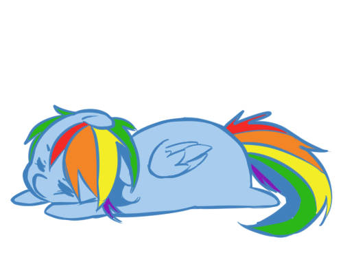 Size: 500x400 | Tagged: safe, artist:xarakayx, character:rainbow dash, animated, bean bag pony, female, sleeping