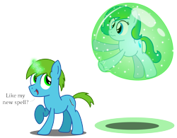 Size: 2950x2300 | Tagged: safe, artist:bladedragoon7575, oc, oc only, oc:balance blade, oc:delphina depths, species:pony, bubble, floating, in bubble, magic, magic bubble, simple background, transparent background