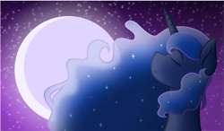 Size: 4268x2501 | Tagged: safe, artist:tim015, character:princess luna, species:pony, eyes closed, female, full moon, mare, moon, night, solo, starry night, stars