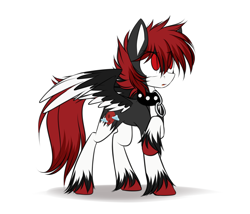 Size: 3500x3000 | Tagged: safe, artist:snowbunny0820, oc, oc only, oc:umbra moon, species:pony, hengstwolf, high res, simple background, solo, werewolf, white background