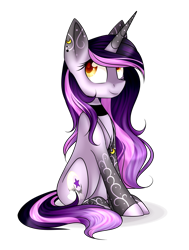 Size: 3360x4440 | Tagged: safe, artist:snowbunny0820, oc, oc only, oc:moonlight, species:pony, species:unicorn, female, high res, mare, simple background, sitting, solo, transparent background