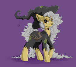 Size: 4912x4349 | Tagged: safe, artist:faline-art, edit, oc, oc only, species:pony, absurd resolution, choker, clothing, color edit, colored, costume, female, halloween, hat, holiday, mare, nightmare night costume, solo, wooden wings