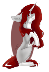 Size: 2375x3503 | Tagged: safe, artist:lastaimin, oc, oc only, oc:kala, species:pony, species:unicorn, female, high res, mare, simple background, sitting, solo, transparent background