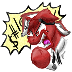 Size: 512x512 | Tagged: safe, artist:hilfigirl, oc, oc only, oc:aescula, species:pony, species:unicorn, angry, color change, doctor, head mirror, solo, telegram sticker