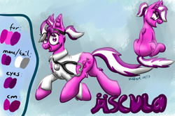 Size: 1280x853 | Tagged: safe, alternate version, artist:hilfigirl, oc, oc only, oc:aescula, species:pony, species:unicorn, color change, doctor, reference sheet, sitting, solo, stethoscope