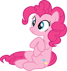 Size: 5822x6230 | Tagged: safe, artist:tim015, character:pinkie pie, episode:too many pinkie pies, g4, my little pony: friendship is magic, absurd resolution, female, scrunchy face, simple background, sitting, solo, transparent background, vector