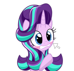 Size: 3026x2898 | Tagged: safe, artist:lovehtf421, character:starlight glimmer, species:pony, species:unicorn, blushing, cursor, female, imminent boop, solo