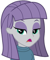 Size: 1700x2048 | Tagged: safe, artist:thebarsection, character:maud pie, g4, my little pony: equestria girls, my little pony:equestria girls, bored, clothing, female, lidded eyes, looking at you, open mouth, simple background, solo, sweater, talking, talking to viewer, transparent background
