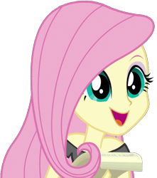 Size: 1812x2048 | Tagged: safe, artist:thebarsection, character:fluttershy, equestria girls:dance magic, g4, my little pony: equestria girls, my little pony:equestria girls, spoiler:eqg specials, clothing, cute, female, open mouth, shyabetes, simple background, smiling, solo, transparent background