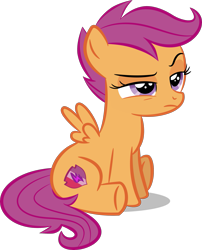 Size: 2015x2500 | Tagged: safe, artist:perplexedpegasus, character:scootaloo, species:pegasus, species:pony, annoyed, female, filly, simple background, solo, transparent background, vector