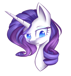 Size: 1600x1706 | Tagged: safe, artist:snowbunny0820, character:rarity, species:pony, species:unicorn, bust, female, looking down, mare, portrait, raised eyebrow, simple background, solo, transparent background