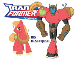 Size: 900x695 | Tagged: safe, artist:inspectornills, character:big mcintosh, species:earth pony, species:pony, crossover, male, robot, simple background, stallion, transformares, transformers, transformers animated, white background