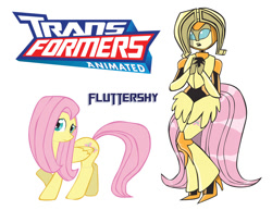 Size: 900x695 | Tagged: safe, artist:inspectornills, character:fluttershy, crossover, female, flutterbot, robot, simple background, transformares, transformers, transformers animated, white background