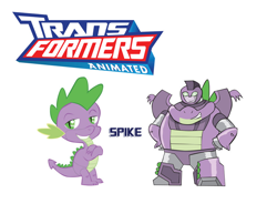 Size: 900x695 | Tagged: safe, artist:inspectornills, character:spike, male, robot, simple background, transformares, transformers, transformers animated, white background