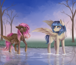 Size: 3500x3000 | Tagged: safe, artist:alicesmitt31, oc, oc only, duo, tree, water