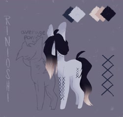 Size: 2100x2000 | Tagged: safe, artist:rinioshi, oc, oc only, species:earth pony, species:pony, ear fluff, female, hair over eyes, mare, reference sheet, solo
