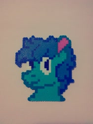 Size: 1944x2592 | Tagged: safe, artist:andandampersand, oc, oc only, oc:cottonswirl, species:pony, craft, female, perler beads, simple background, traditional art, white background