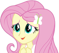 Size: 2048x1842 | Tagged: safe, artist:thebarsection, character:fluttershy, my little pony:equestria girls, clothing, cute, female, open mouth, shyabetes, simple background, solo, tank top, transparent background