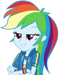 Size: 688x881 | Tagged: safe, artist:thebarsection, character:rainbow dash, g4, my little pony: equestria girls, my little pony:equestria girls, female, geode of super speed, magical geodes, not a vector, prove it, simple background, solo, transparent background