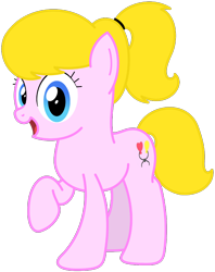 Size: 948x1200 | Tagged: safe, artist:bladedragoon7575, oc, oc only, oc:lola balloon, species:earth pony, species:pony, 2018 community collab, derpibooru community collaboration, ponytail, simple background, transparent background