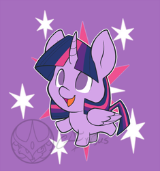 Size: 1000x1063 | Tagged: safe, artist:aeritus, character:twilight sparkle, character:twilight sparkle (alicorn), species:alicorn, species:pony, chibi, curved horn, female, smiling, solo