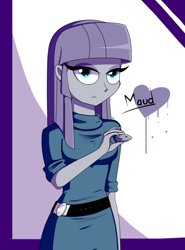 Size: 1440x1950 | Tagged: safe, artist:whitelie, character:boulder, character:maud pie, my little pony:equestria girls, abstract background, female, rock, solo