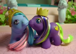 Size: 707x500 | Tagged: safe, artist:sanadaookmai, species:pony, g1, g2, baby, baby pony, custom, duo, g2 to g1, irl, photo, prince firefly, princess sparkle, toy