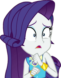 Size: 764x969 | Tagged: safe, artist:thebarsection, character:rarity, g4, my little pony: equestria girls, my little pony:equestria girls, clothing, female, scared, simple background, solo, transparent background