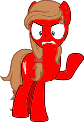 Size: 1024x1492 | Tagged: safe, artist:drypony198, oc, oc only, oc:cream heart, species:earth pony, species:pony, 1000 hours in ms paint, angry, boris the teeth guy, female, mare, recolor, simple background, solo, transparent background