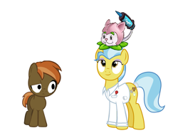 Size: 1855x1437 | Tagged: safe, artist:drypony198, character:button mash, character:doctor fauna, species:earth pony, species:pony, cattail (plants vs zombies), crossover, plants vs zombies, simple background, white background