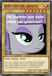 Size: 398x581 | Tagged: safe, artist:whitelie, character:maud pie, card, is this supposed to be humorous, meme, memecenter, shitposting, spanish, spanish text, yu-gi-oh!