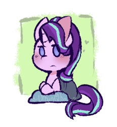 Size: 250x270 | Tagged: safe, artist:urbanqhoul, character:starlight glimmer, species:pony, species:unicorn, blanket, female, pillow, solo