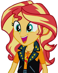 Size: 733x923 | Tagged: safe, artist:thebarsection, character:sunset shimmer, g4, my little pony: equestria girls, my little pony:equestria girls, clothing, cute, female, geode of empathy, open mouth, shimmerbetes, simple background, solo, transparent background