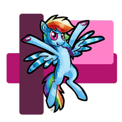 Size: 600x600 | Tagged: safe, artist:sallindaemon, character:rainbow dash, species:pegasus, species:pony, female, mare, multicolored hair, smiling, solo