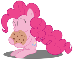 Size: 2278x1863 | Tagged: safe, artist:bladedragoon7575, character:pinkie pie, species:earth pony, species:pony, cookie, cute, diapinkes, eating, eyes closed, female, food, nom, simple background, solo, transparent background
