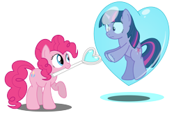 Size: 3250x2150 | Tagged: safe, artist:bladedragoon7575, character:pinkie pie, character:twilight sparkle, character:twilight sparkle (alicorn), species:alicorn, species:pony, bubble, bubble wand, cute, diapinkes, heart, in bubble, simple background, transparent background, twiabetes