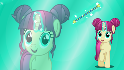 Size: 3840x2160 | Tagged: safe, artist:perplexedpegasus, character:majorette, character:sweeten sour, species:pony, equestria girls ponified, majorette, ponified, sweeten sour, vector, wallpaper