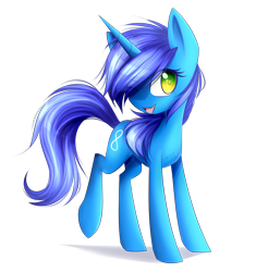 Size: 2467x2629 | Tagged: safe, artist:snowbunny0820, species:pony, species:unicorn, female, hair over one eye, high res, mare, one eye closed, ponified, simple background, solo, transparent background, windows, windows 8, wink