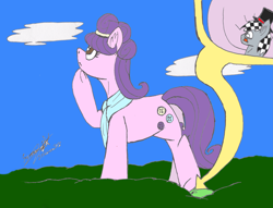 Size: 8947x6819 | Tagged: safe, artist:summerium, character:suri polomare, oc, oc:checkerboard, species:pony, absurd resolution, close-up, female, giant pony, macro, mixed media