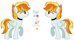 Size: 3268x1772 | Tagged: safe, artist:venomns, base used, oc, oc only, oc:flare, parent:rainbow dash, parent:spitfire, parents:spitdash, species:pegasus, species:pony, female, magical lesbian spawn, mare, offspring, reference sheet, simple background, solo, transparent background
