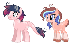Size: 1024x647 | Tagged: safe, artist:chococakebabe, base used, oc, oc only, species:earth pony, species:pony, augmented tail, deer tail, female, male, mare, simple background, stallion, transparent background