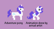 Size: 192x102 | Tagged: safe, artist:pix3m, character:rarity, 8-bit, adventure ponies, animated, comparison, female, galloping, op is a duck, pixel art, running, solo, sprite, stylistic suck, text, trotting, unwarranted self-importance