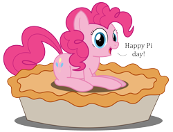 Size: 2700x2050 | Tagged: safe, artist:bladedragoon7575, character:pinkie pie, cute, food, pi day, pie, pun, simple background, transparent background, visual gag